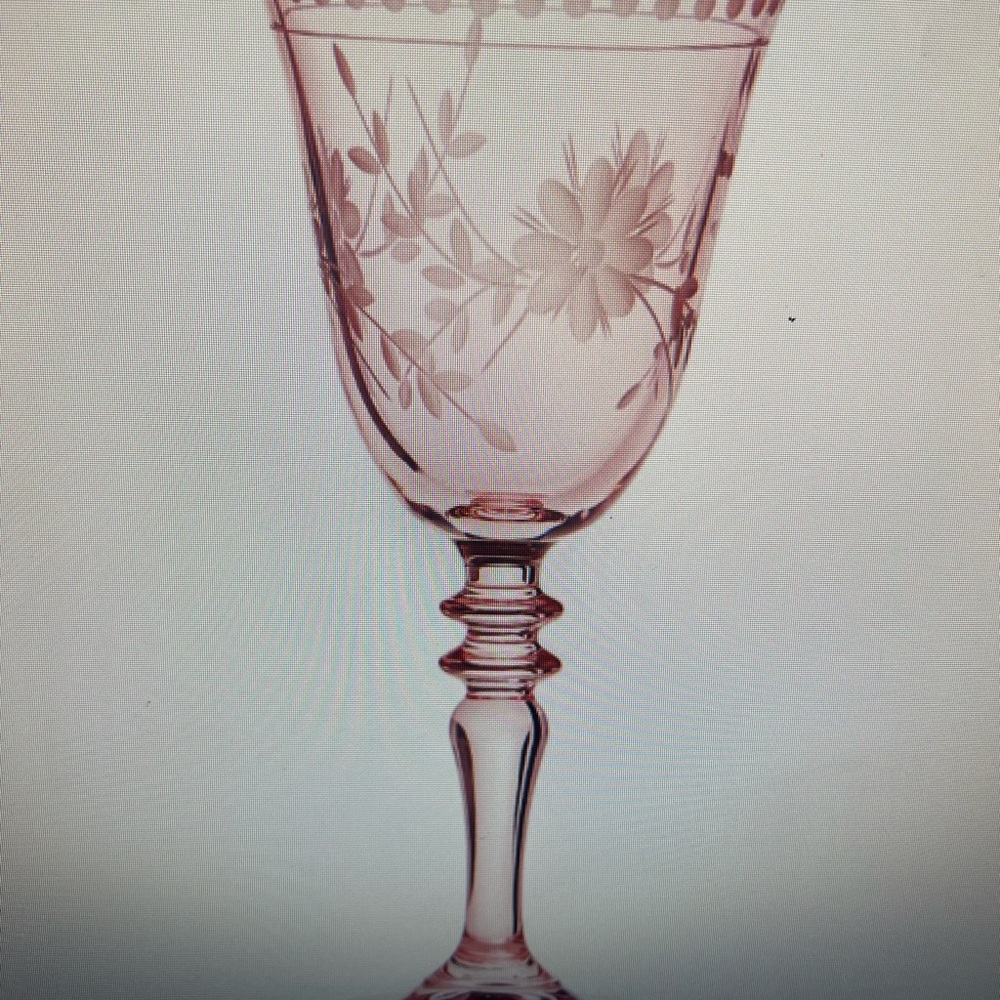 Set of 6 Williams Sonoma Etched Wine Glasses NWOT